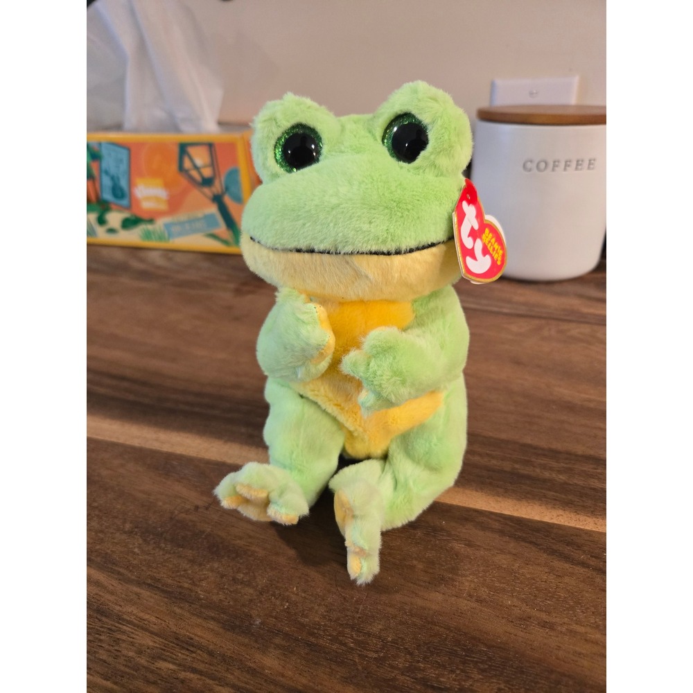 Ty Beanie Bellies Snapper the Frog Green Yellow Plush Stuffed Animal 2023 40578